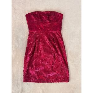 NWOT BCBG MAX AZRIA Convertible Sequin Strapless Dress Size 2 Azalea Pink Party